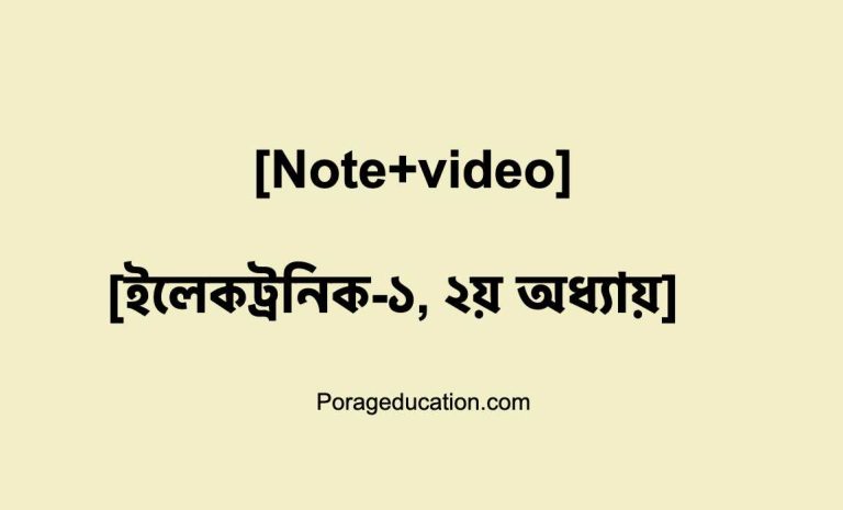 ইলেকট্রনিক-১ঃ (২য় অধ্যায়)- অর্ধপরিবাহী ডায়োড